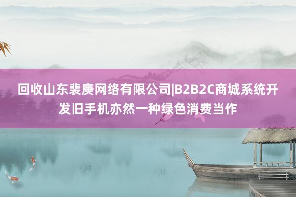 回收山东裴庚网络有限公司|B2B2C商城系统开发旧手机亦然一种绿色消费当作