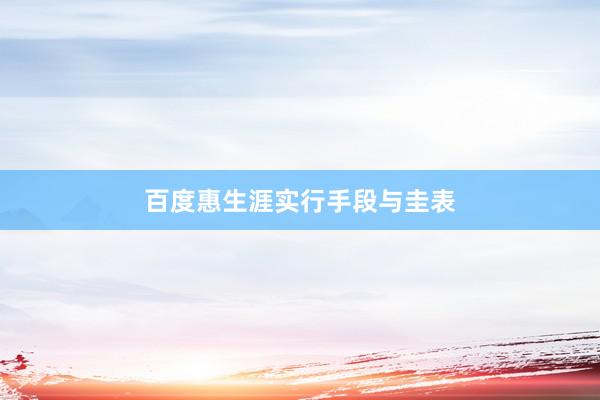 百度惠生涯实行手段与圭表